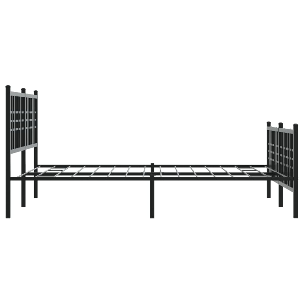 Cadre de lit métal sans matelas avec pied de lit noir 120x190cm - XIOS