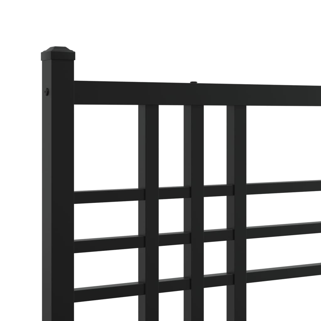 Cadre de lit métal sans matelas avec pied de lit noir 120x190cm - XIOS