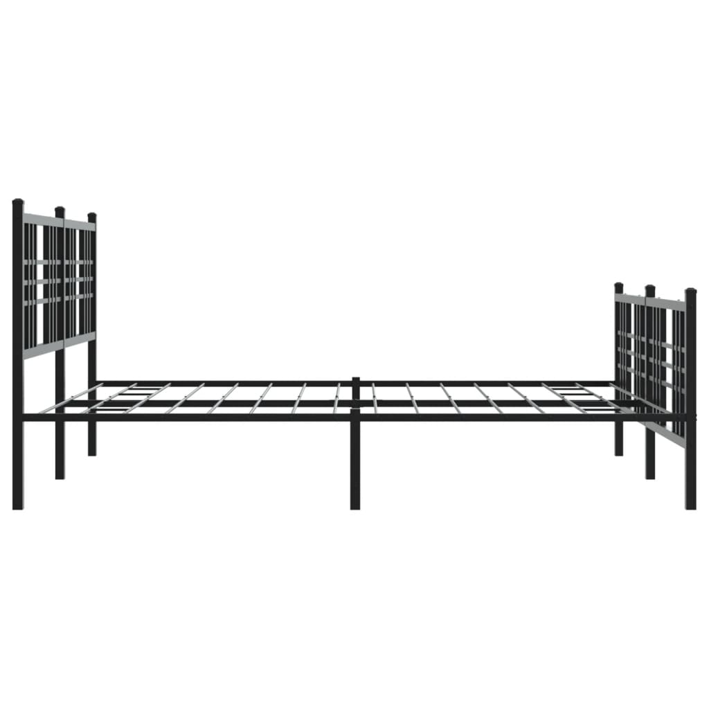 Cadre de lit métal sans matelas avec pied de lit noir 150x200cm - XIOS