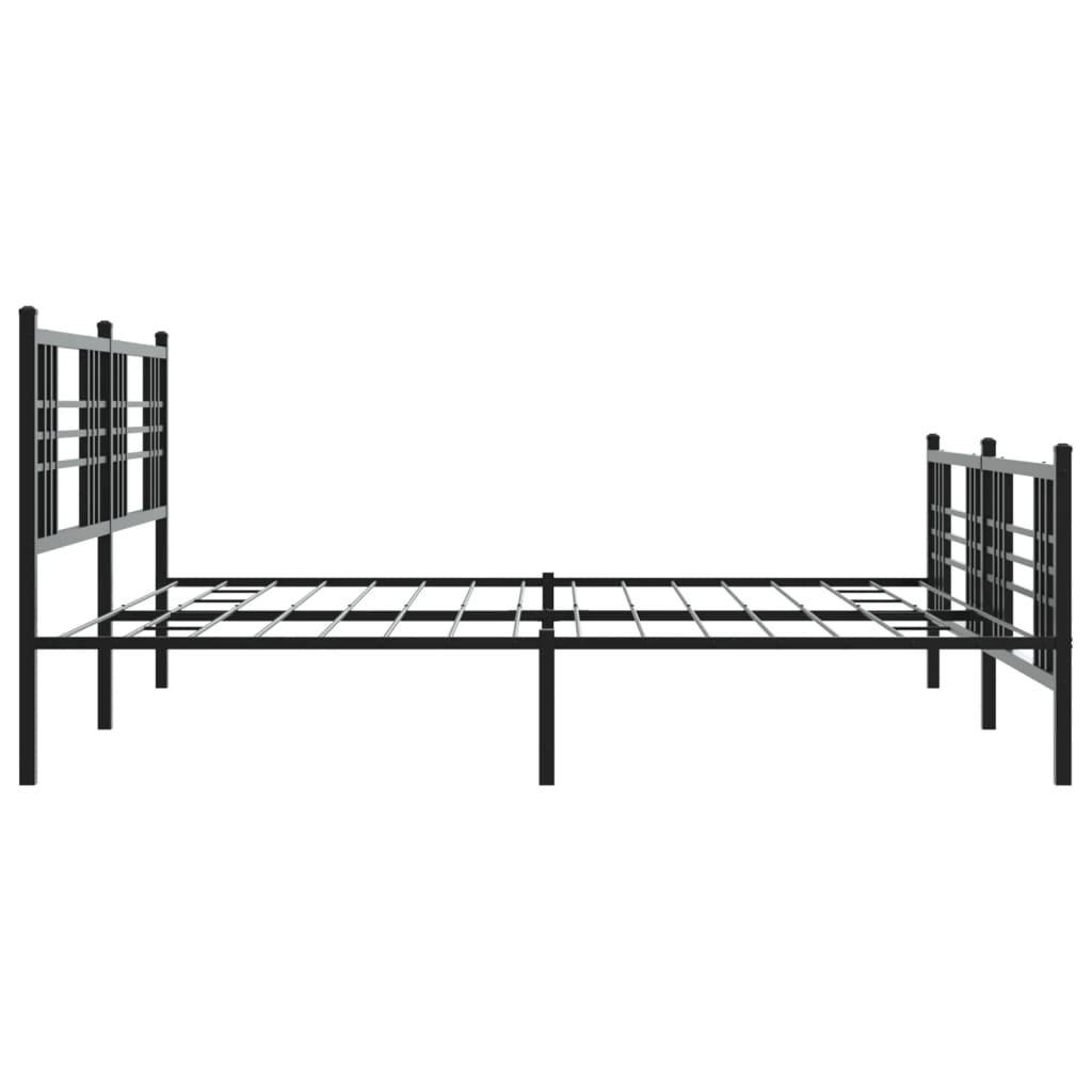 Cadre de lit métal sans matelas avec pied de lit noir 200x200cm - XIOS
