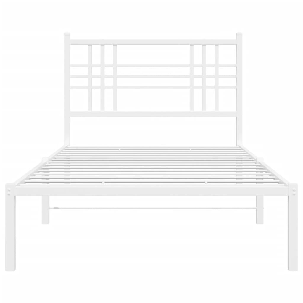 Cadre de lit métal sans matelas et tête de lit blanc 100x200 cm - XIOS