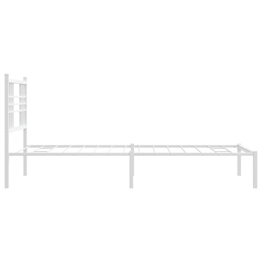 Cadre de lit métal sans matelas et tête de lit blanc 100x200 cm - XIOS