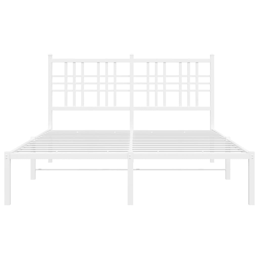 Cadre de lit métal sans matelas et tête de lit blanc 120x190 cm - XIOS