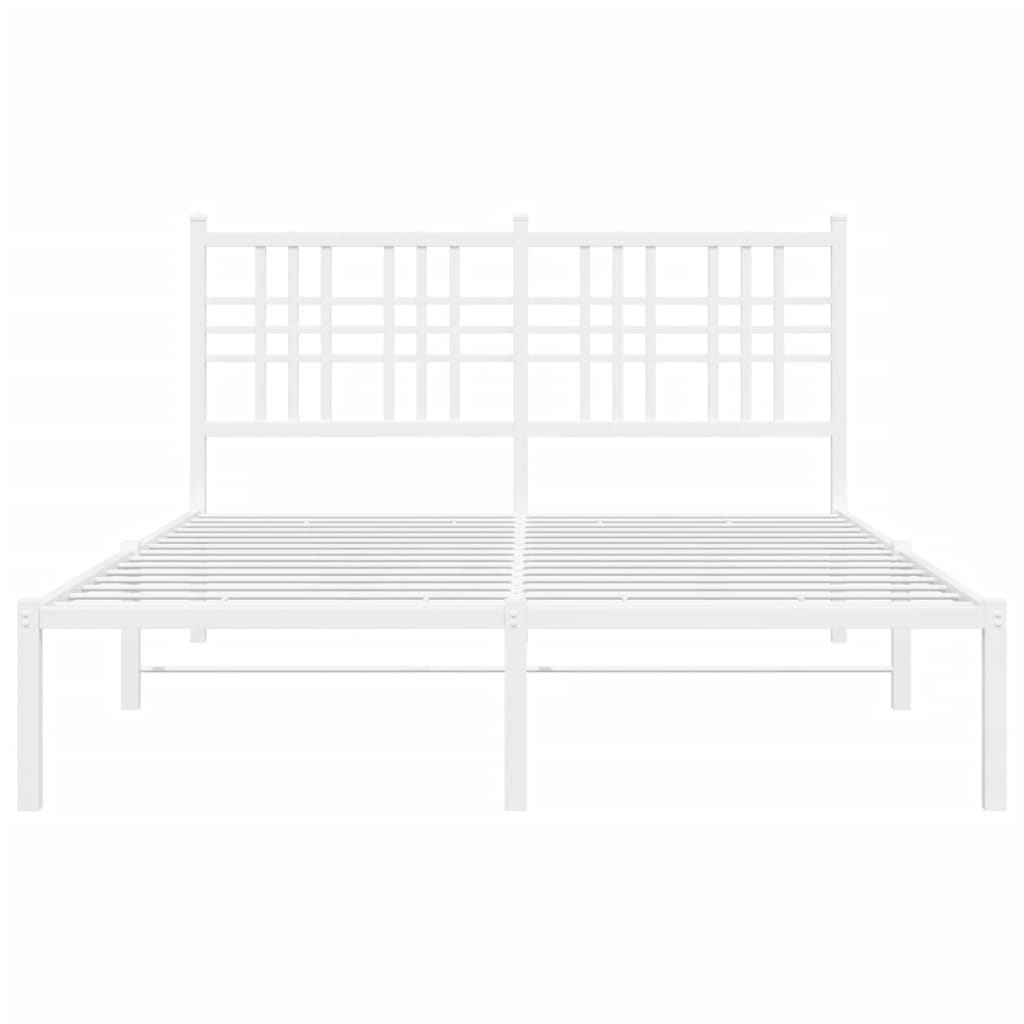 Cadre de lit métal sans matelas et tête de lit blanc 120x200 cm - XIOS