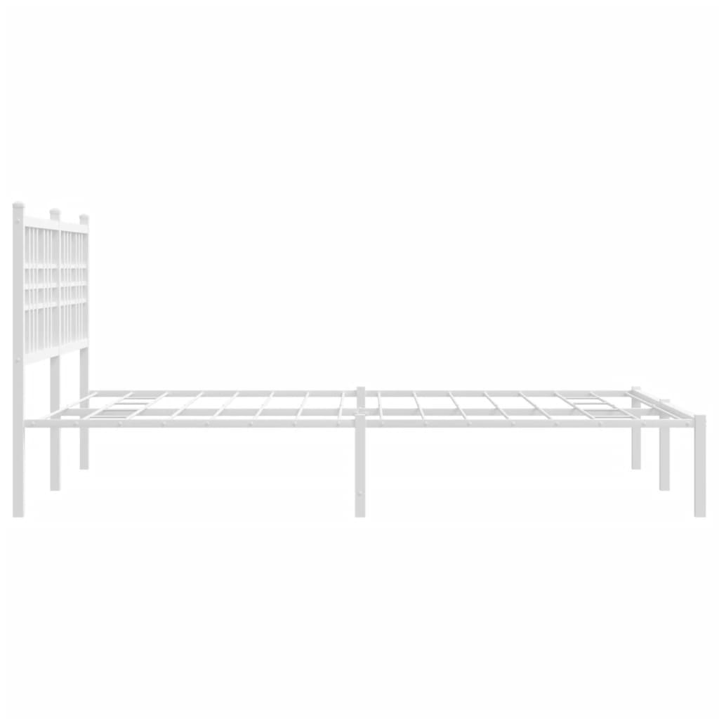 Cadre de lit métal sans matelas et tête de lit blanc 120x200 cm - XIOS