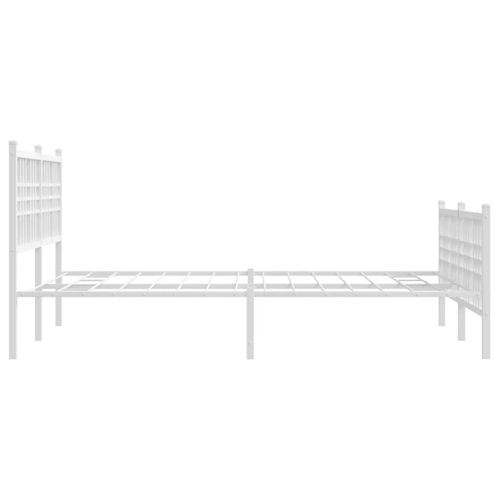 Cadre de lit métal sans matelas et pied de lit blanc 120x200 cm - XIOS