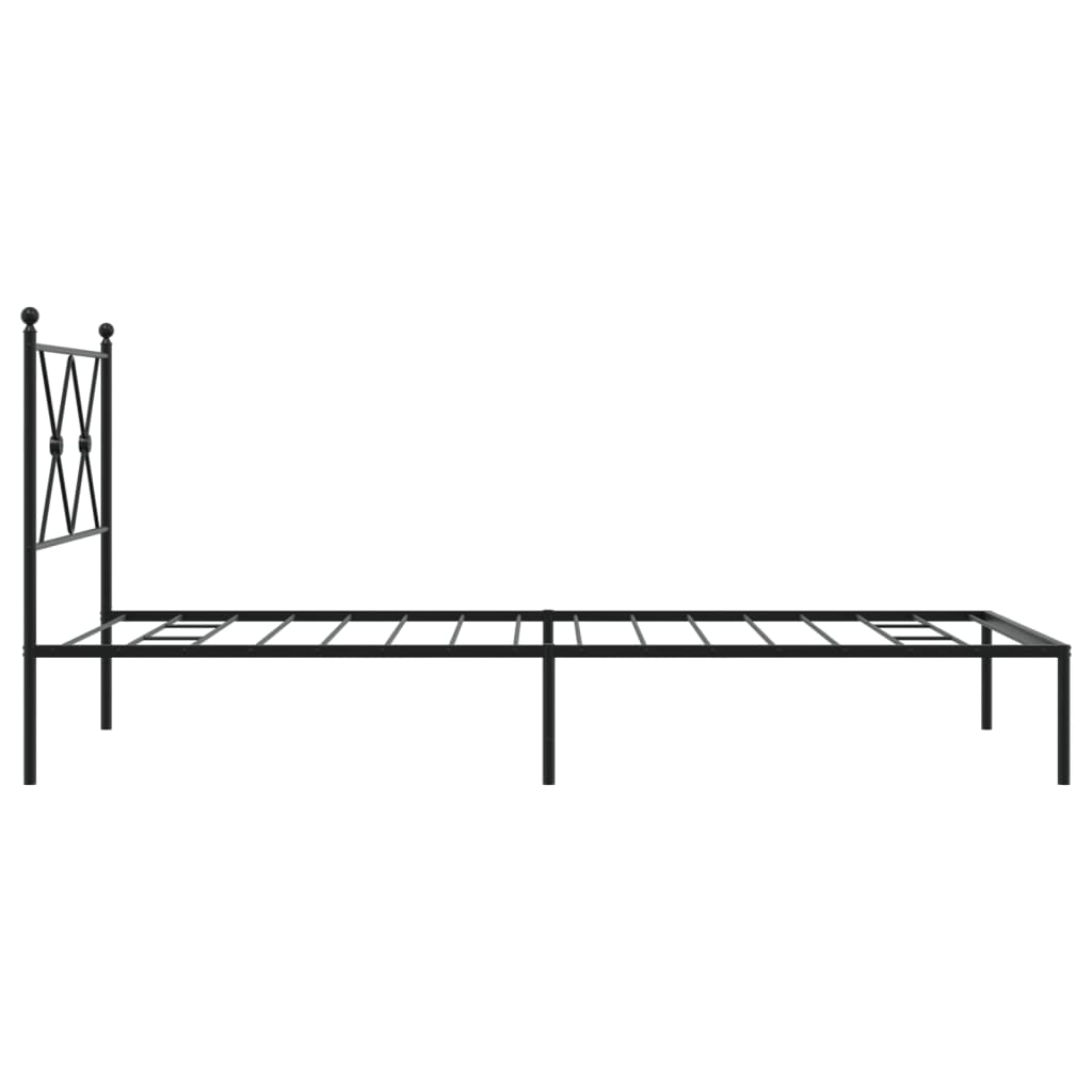 Cadre de lit métal sans matelas avec tête de lit noir 90x200 cm - XIOS