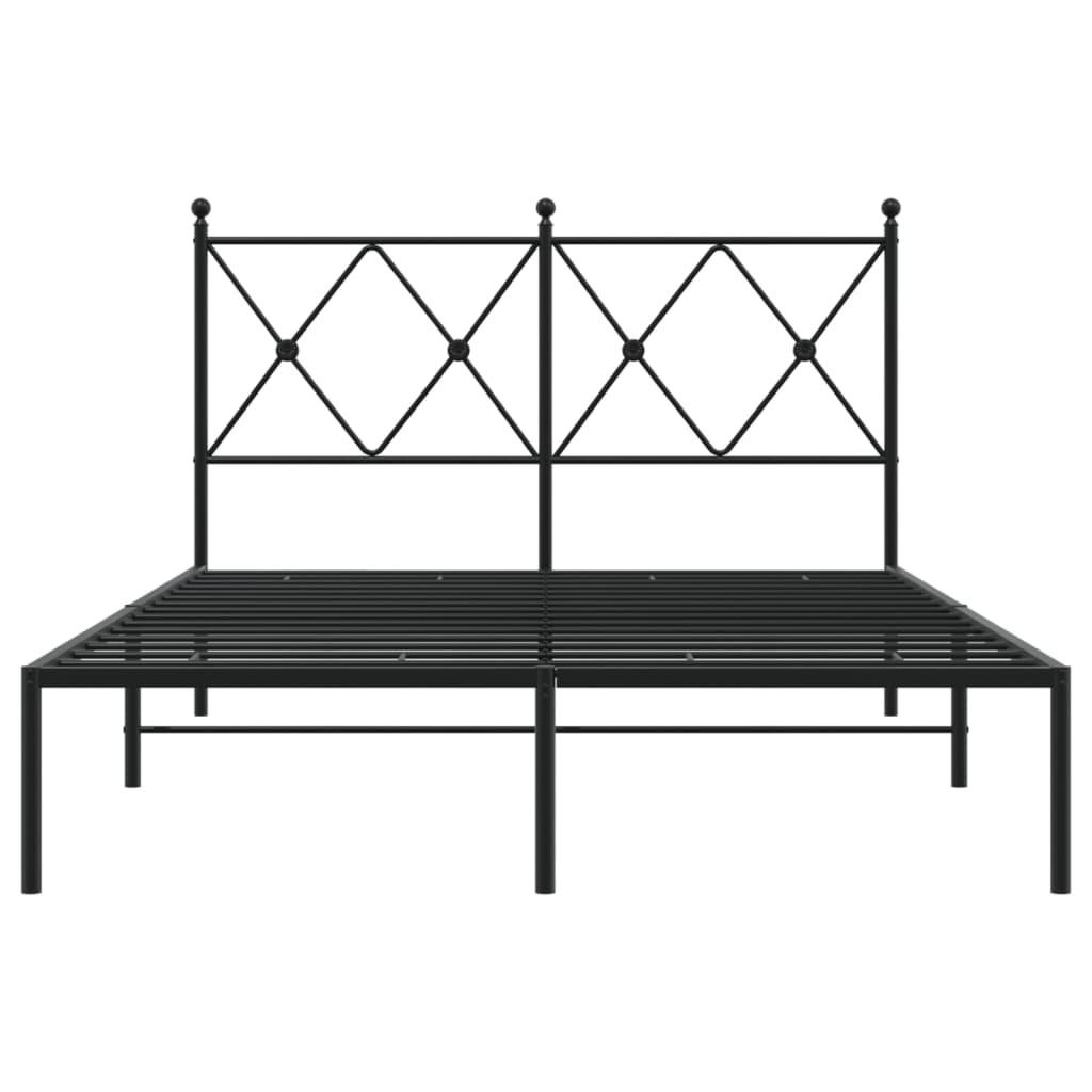 Cadre de lit métal sans matelas avec tête de lit noir 120x190cm - XIOS