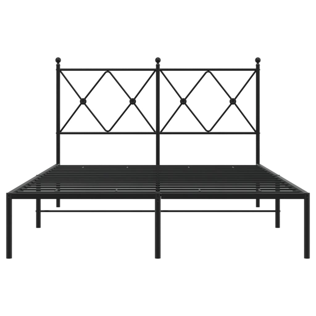 Cadre de lit métal sans matelas avec tête de lit noir 120x200cm - XIOS