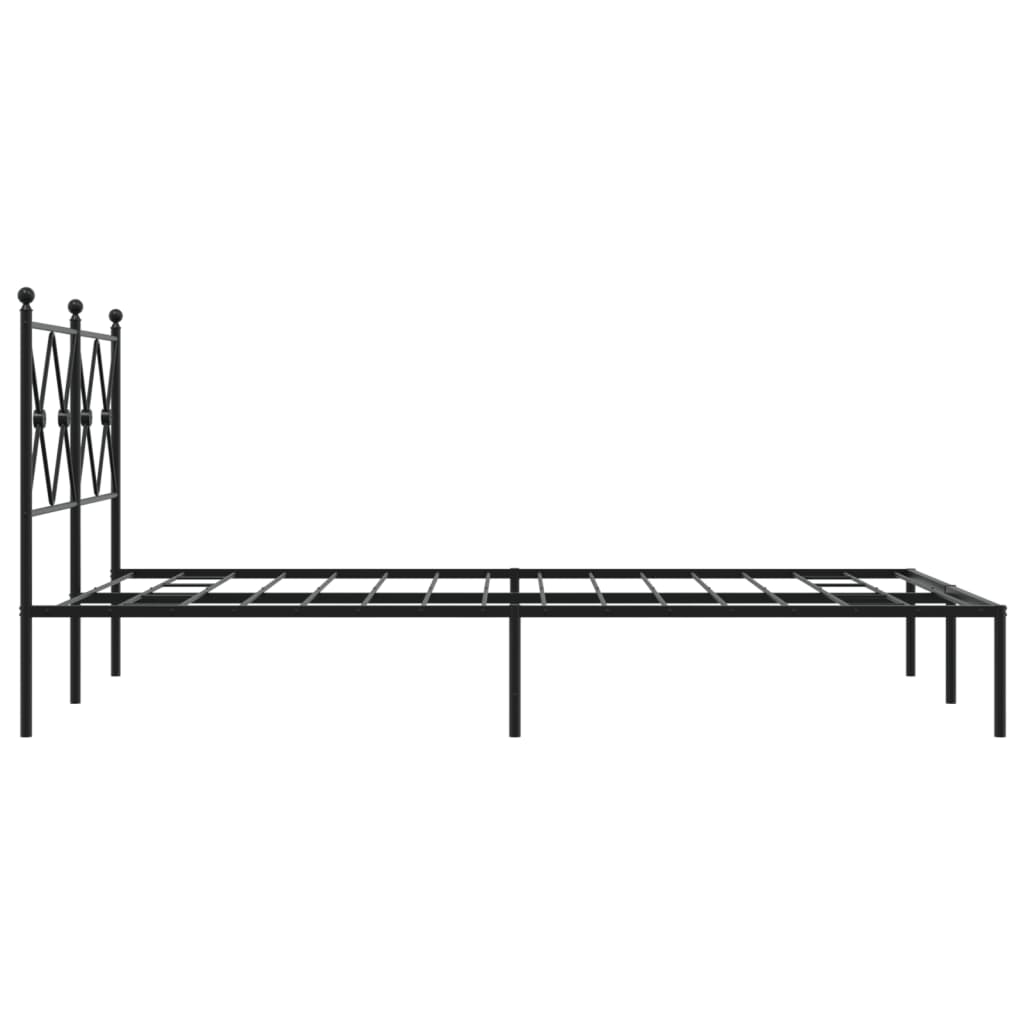 Cadre de lit métal sans matelas avec tête de lit noir 120x200cm - XIOS