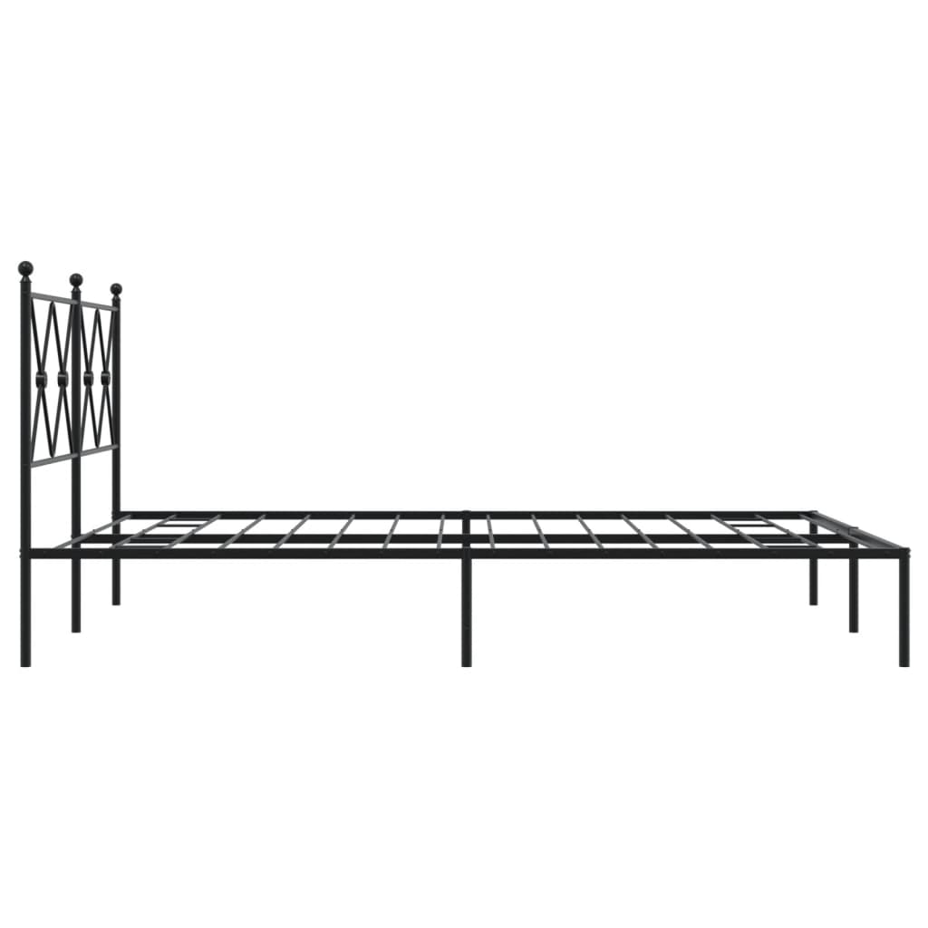 Cadre de lit métal sans matelas avec tête de lit noir 135x190cm - XIOS