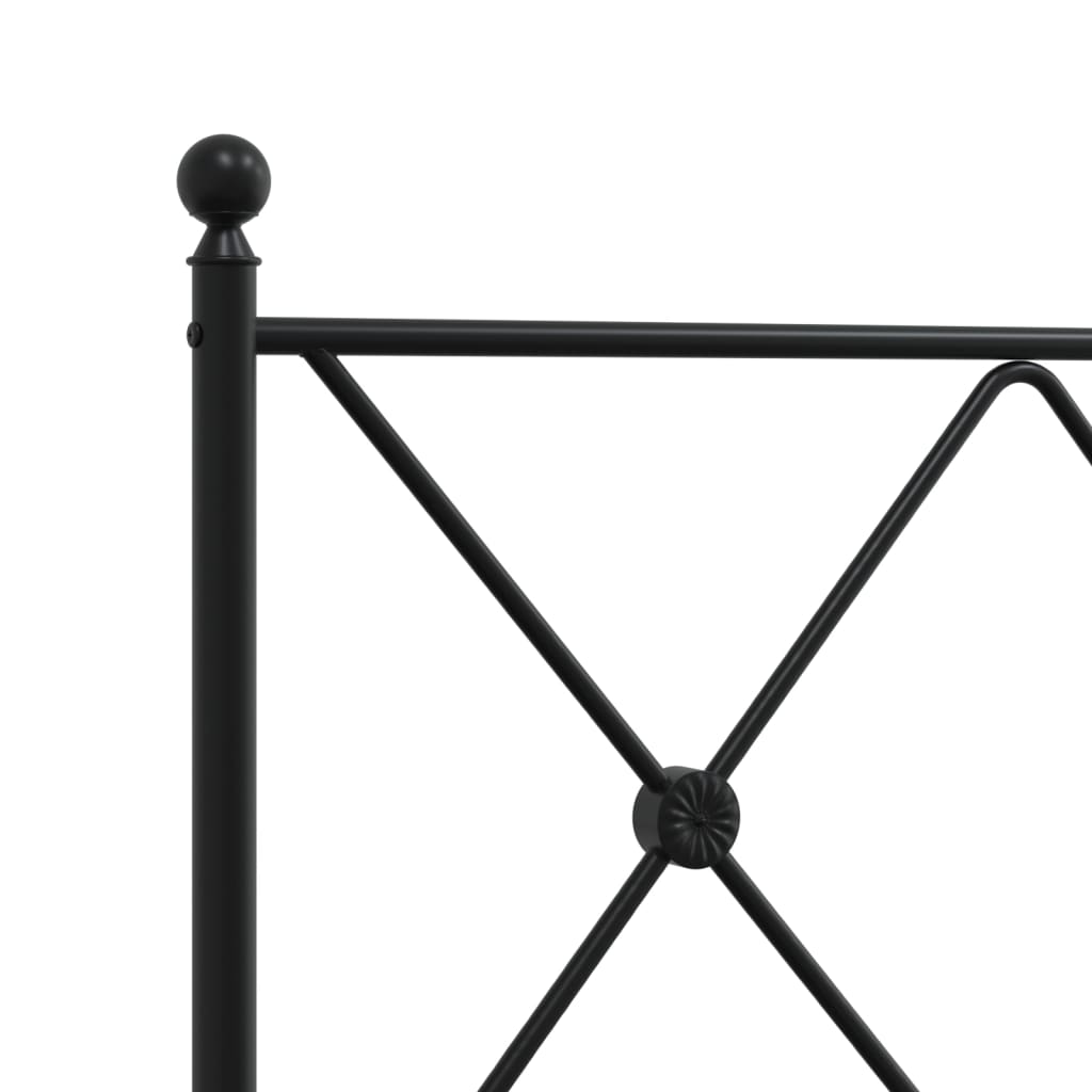 Cadre de lit métal sans matelas et tête de lit noir 160x200 cm - XIOS