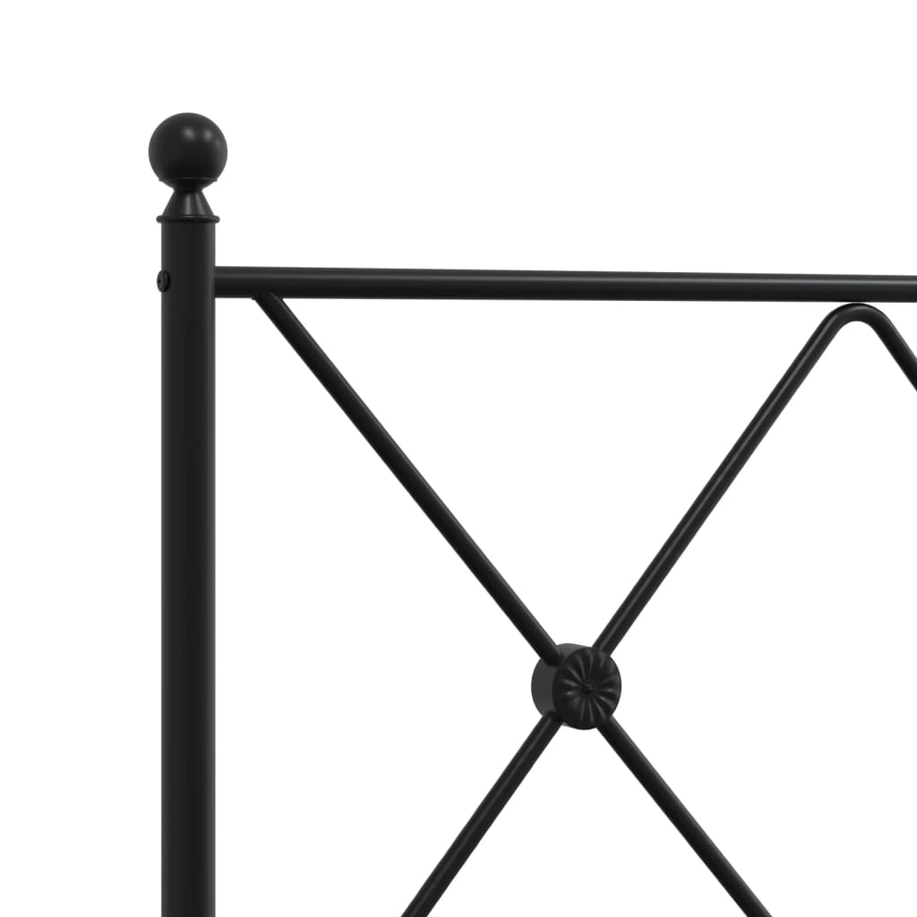 Cadre de lit métal sans matelas avec pied de lit noir 120x200cm - XIOS