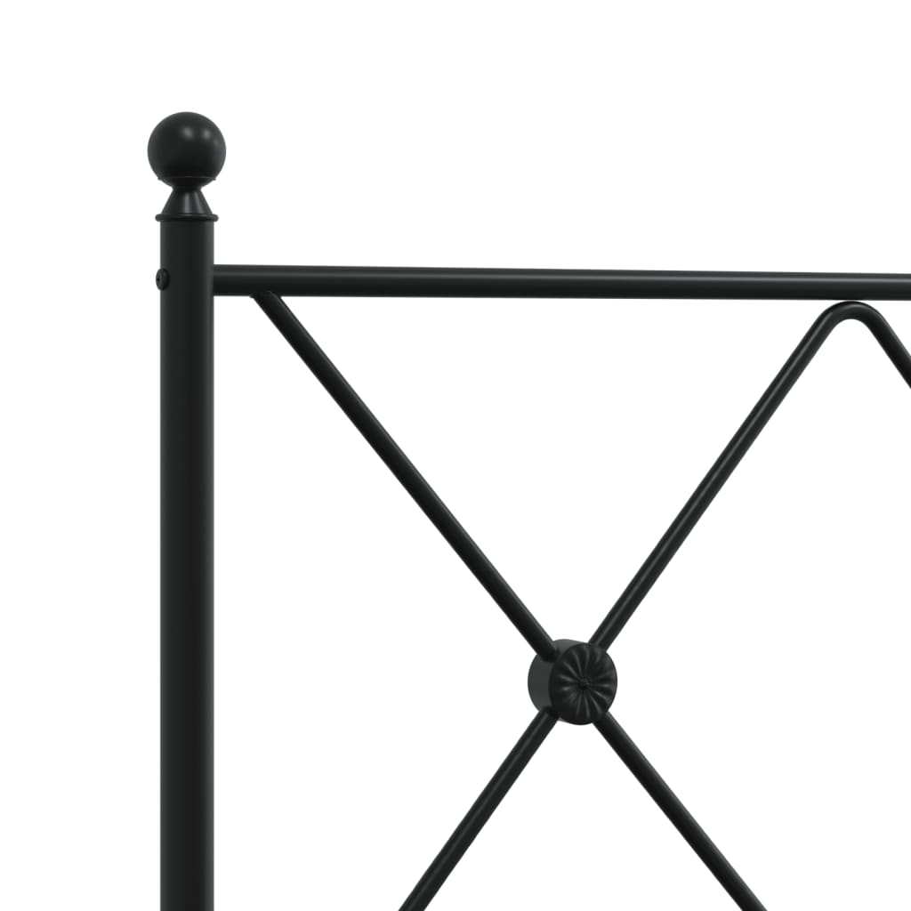 Cadre de lit métal sans matelas avec pied de lit noir 140x190cm - XIOS