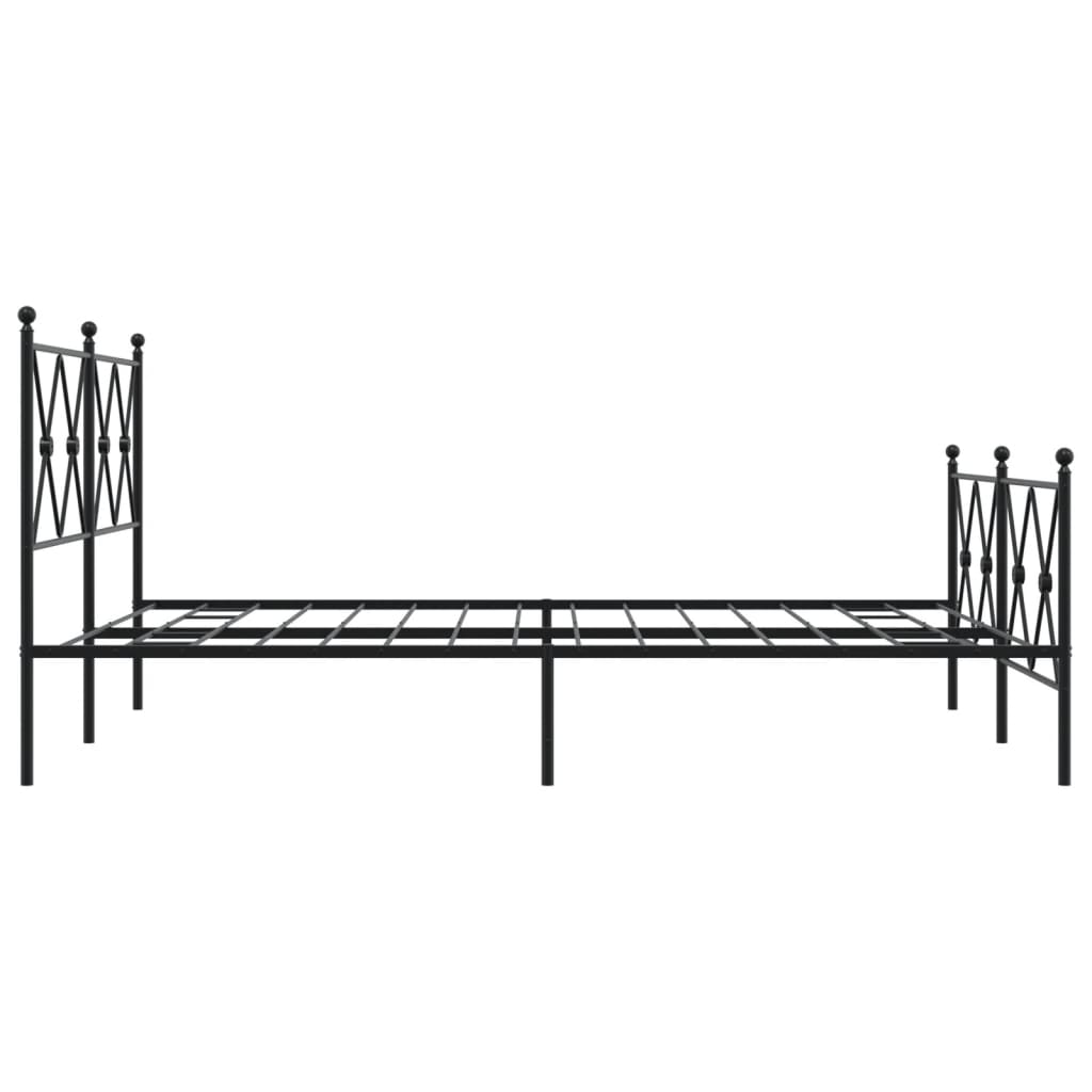 Cadre de lit métal sans matelas avec pied de lit noir 140x200cm - XIOS