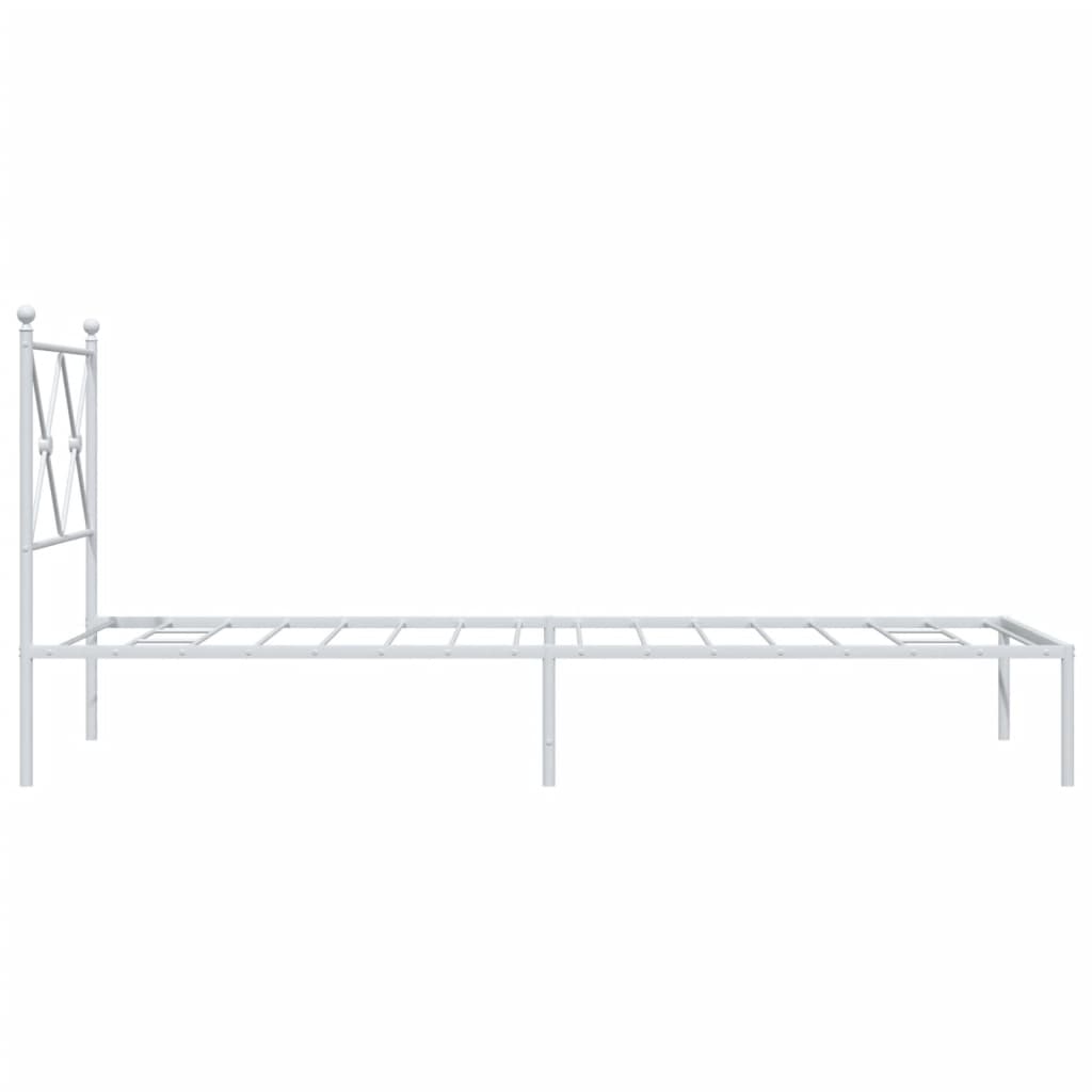 Cadre de lit métal sans matelas avec tête de lit blanc 80x200cm - XIOS