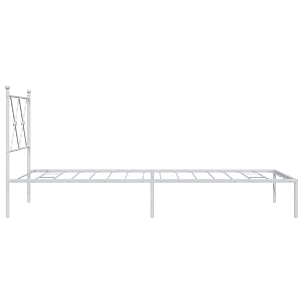 Cadre de lit métal sans matelas avec tête de lit blanc 90x190cm - XIOS