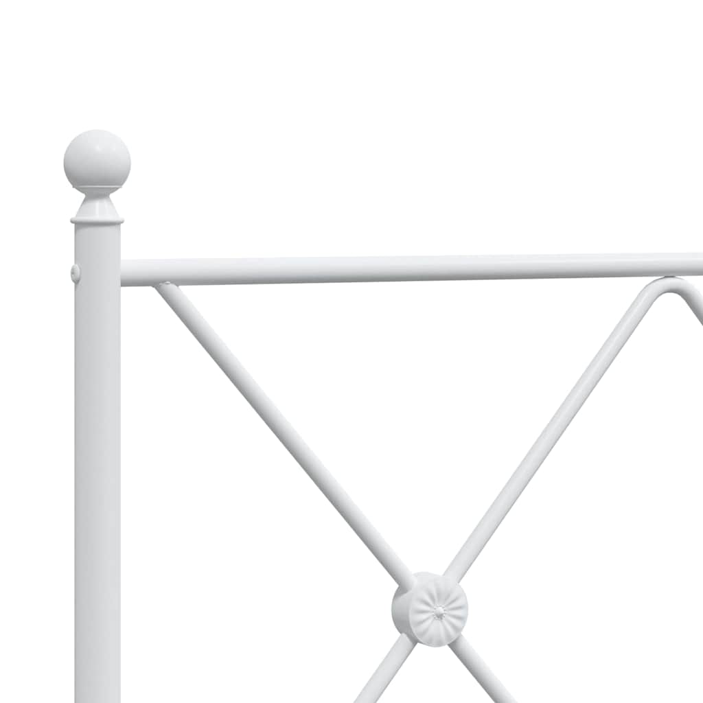 Cadre de lit métal sans matelas avec tête de lit blanc 90x190cm - XIOS
