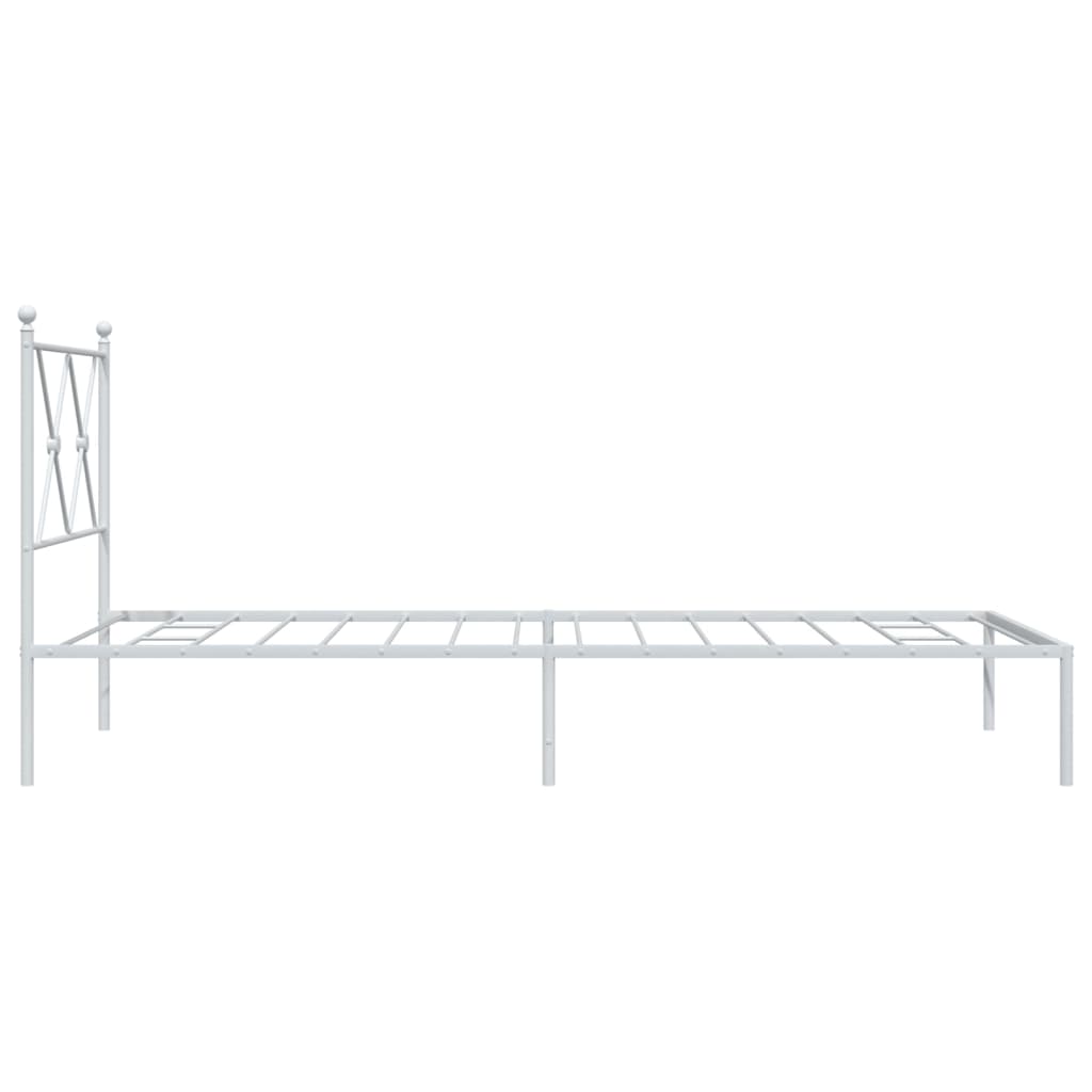 Cadre de lit métal sans matelas avec tête de lit blanc 90x200cm - XIOS