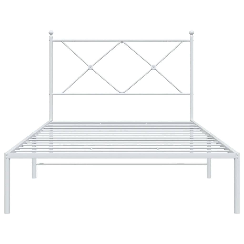 Cadre de lit métal sans matelas et tête de lit blanc 100x200 cm - XIOS