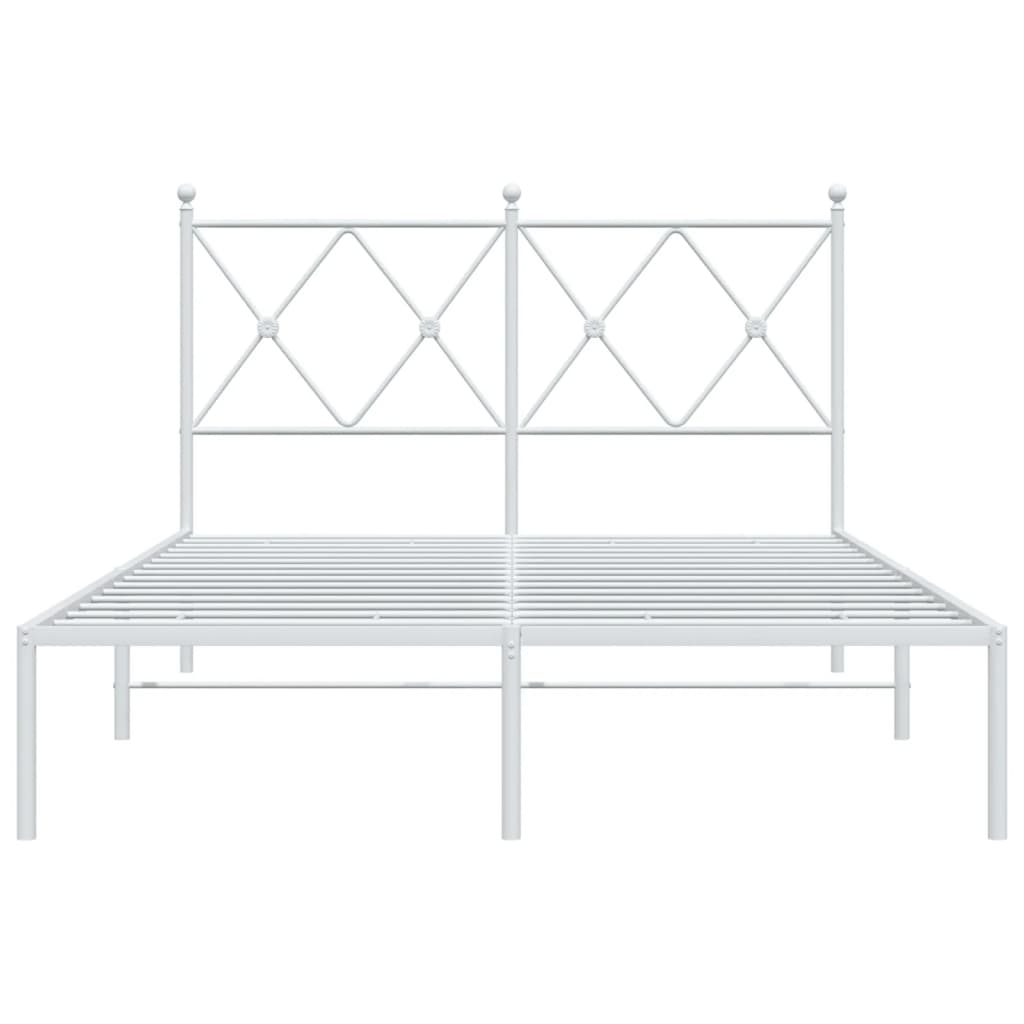Cadre de lit métal sans matelas et tête de lit blanc 120x190 cm - XIOS