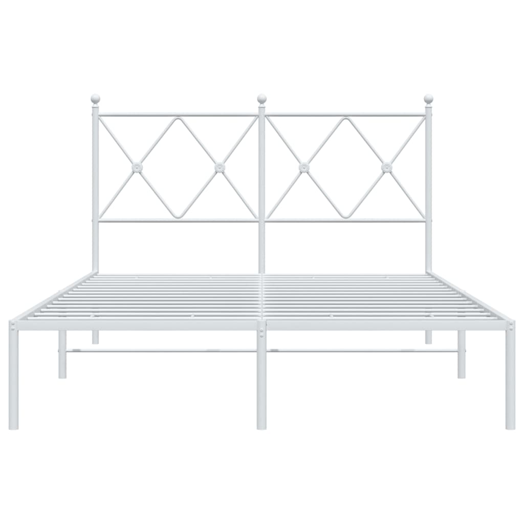 Cadre de lit métal sans matelas et tête de lit blanc 120x200 cm - XIOS