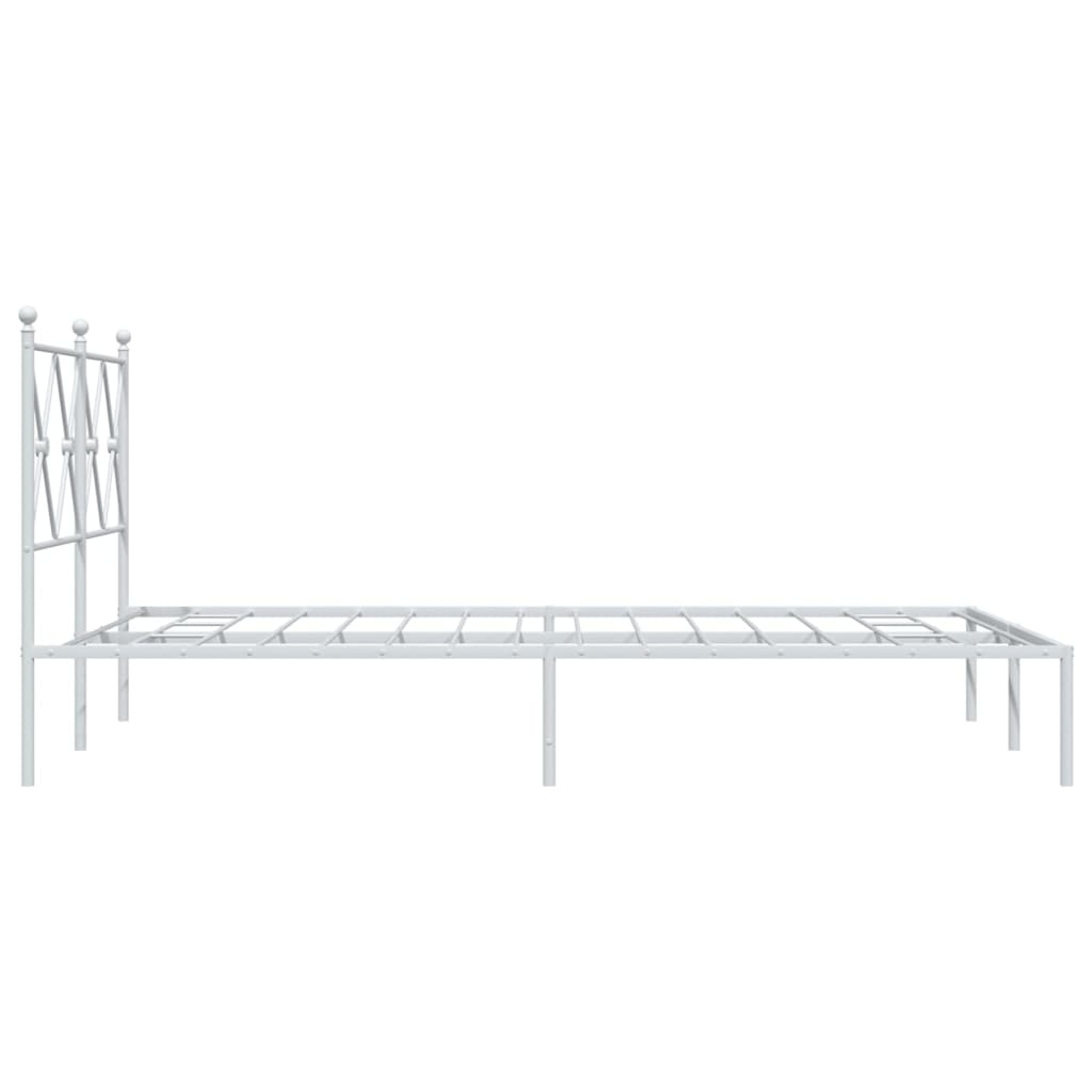 Cadre de lit métal sans matelas et tête de lit blanc 120x200 cm - XIOS