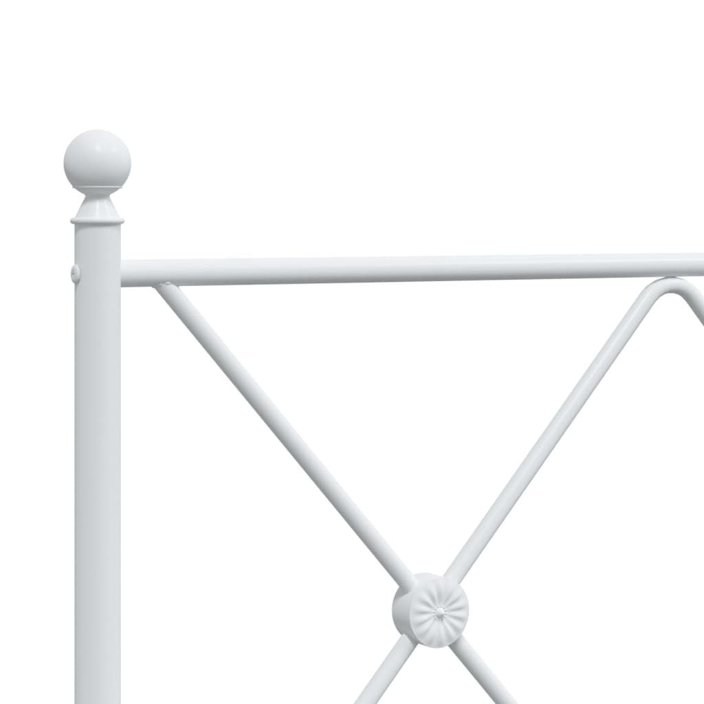 Cadre de lit métal sans matelas et tête de lit blanc 140x190 cm - XIOS