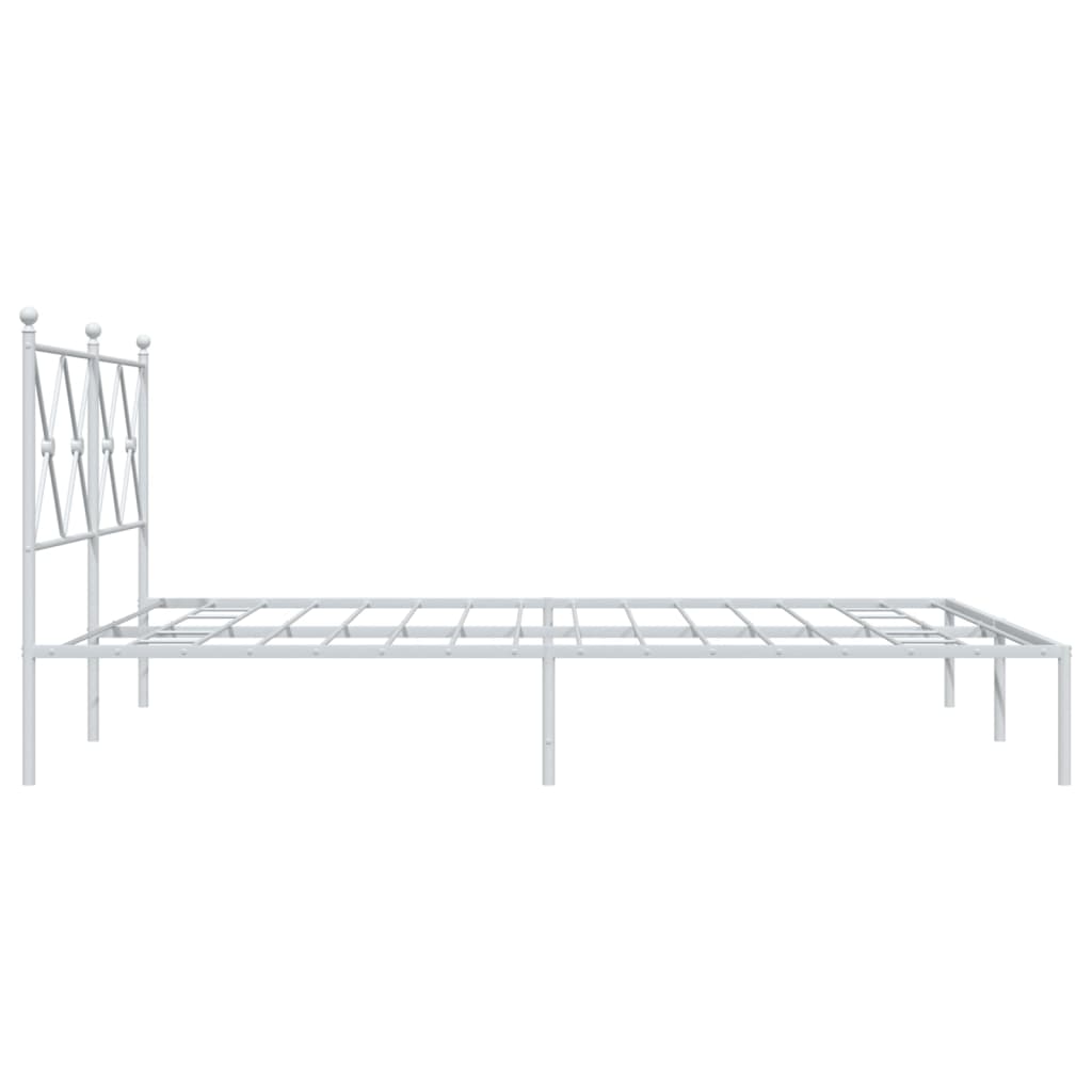 Cadre de lit métal sans matelas et tête de lit blanc 150x200 cm - XIOS