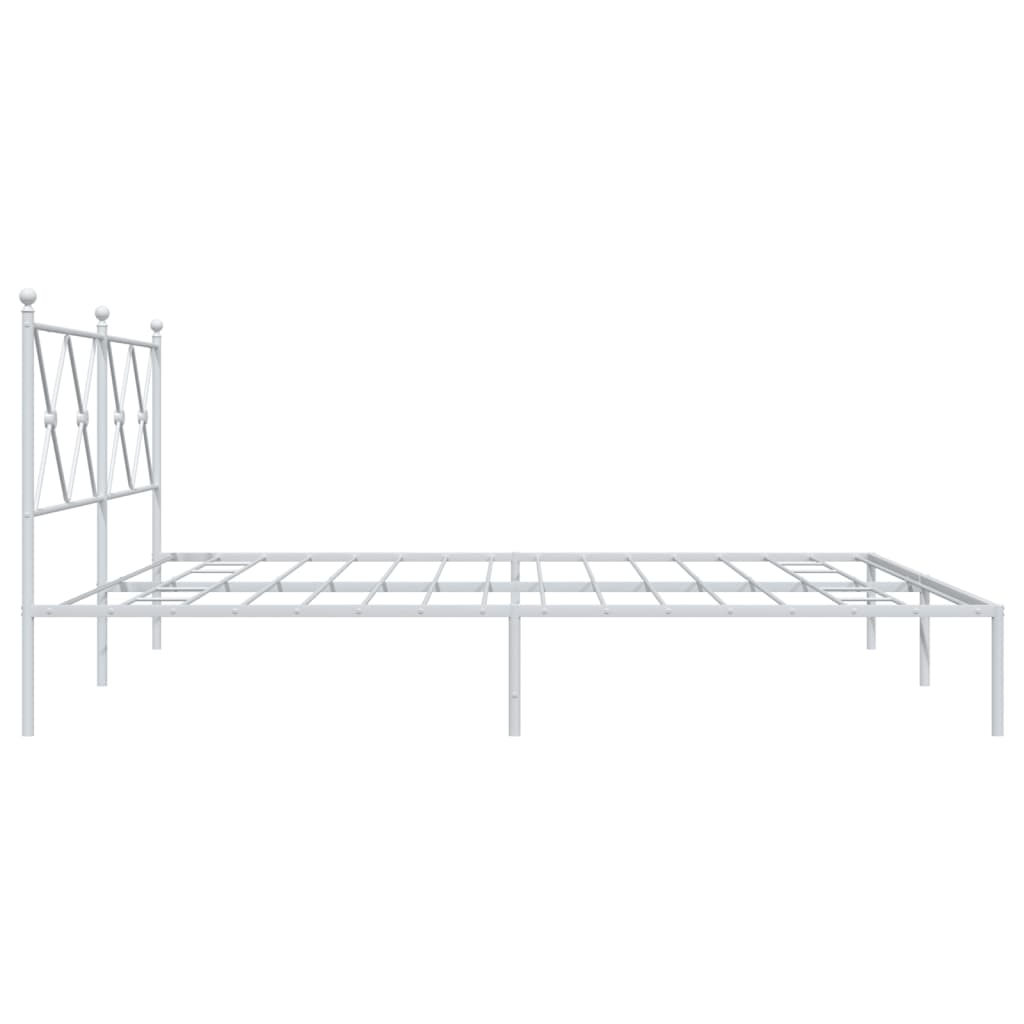 Cadre de lit métal sans matelas et tête de lit blanc 180x200 cm - XIOS