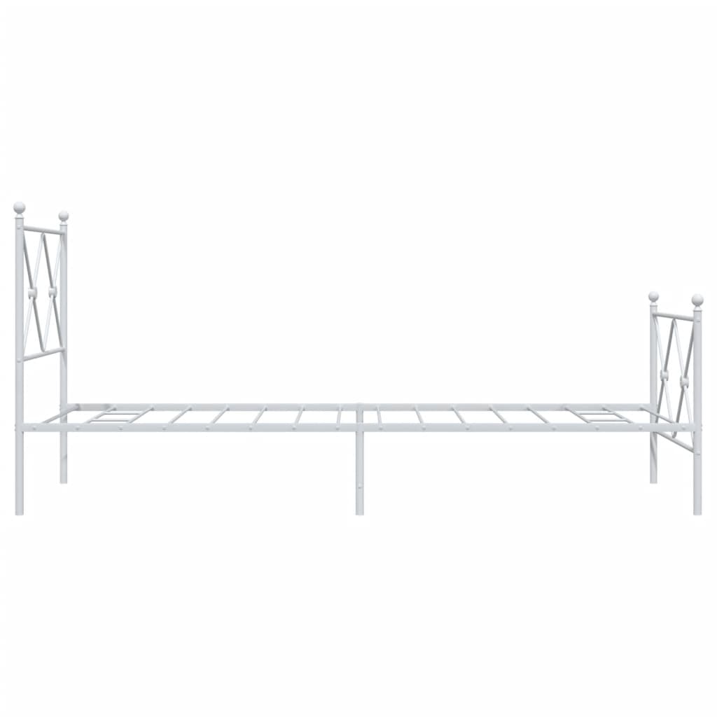 Cadre de lit métal sans matelas avec pied de lit blanc 80x200cm - XIOS