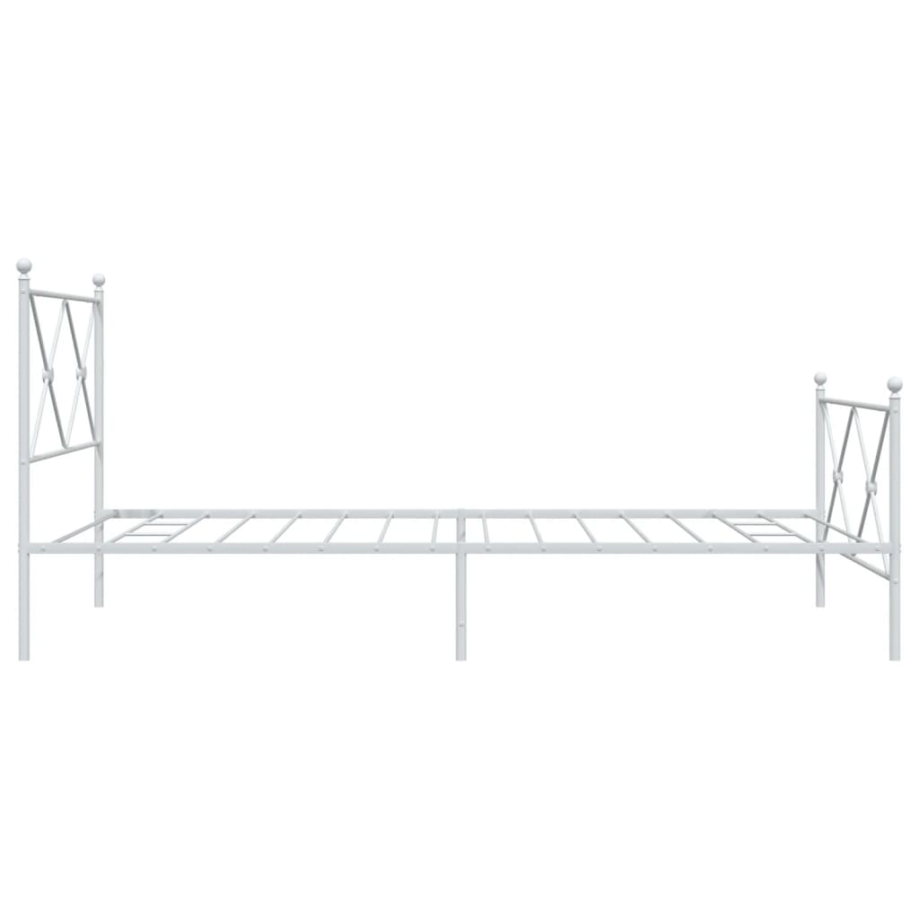 Cadre de lit métal sans matelas et pied de lit blanc 107x203 cm - XIOS