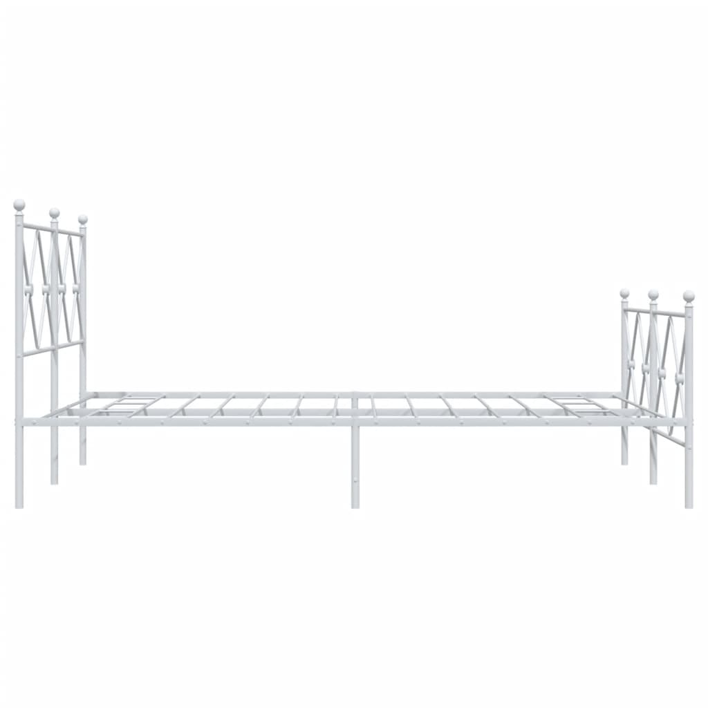 Cadre de lit métal sans matelas et pied de lit blanc 120x200 cm - XIOS