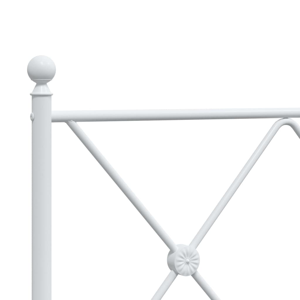 Cadre de lit métal sans matelas et pied de lit blanc 150x200 cm - XIOS