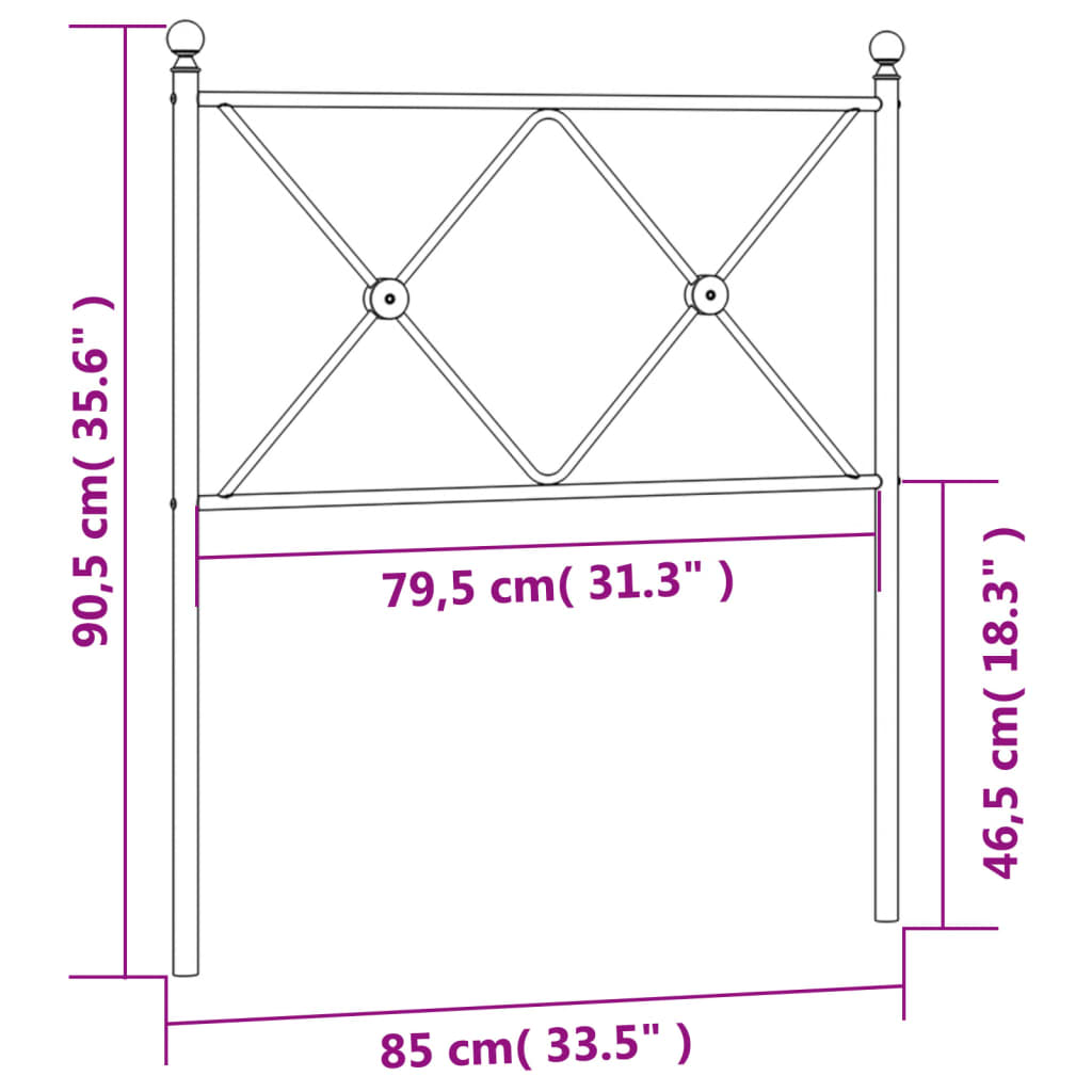 Tête de lit métal blanc 80 cm - XIOS