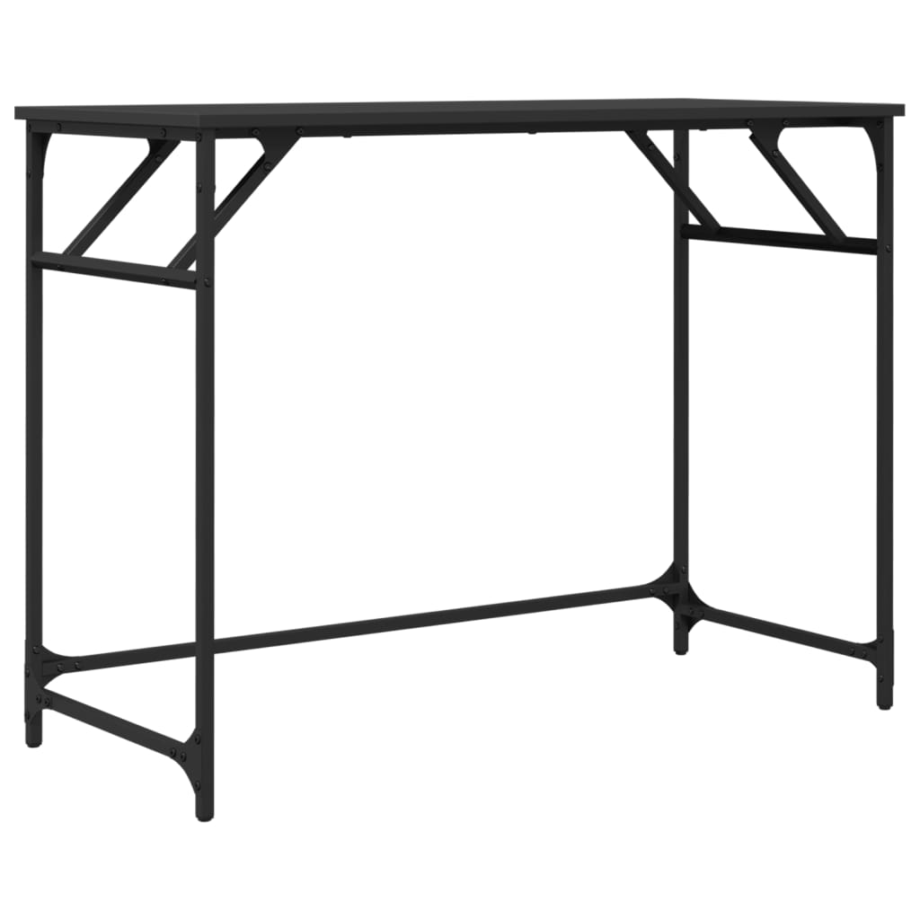 Bureau noir 100x45x76 cm bois ingénierie acier enduit de poudre Bureaux vidaXL