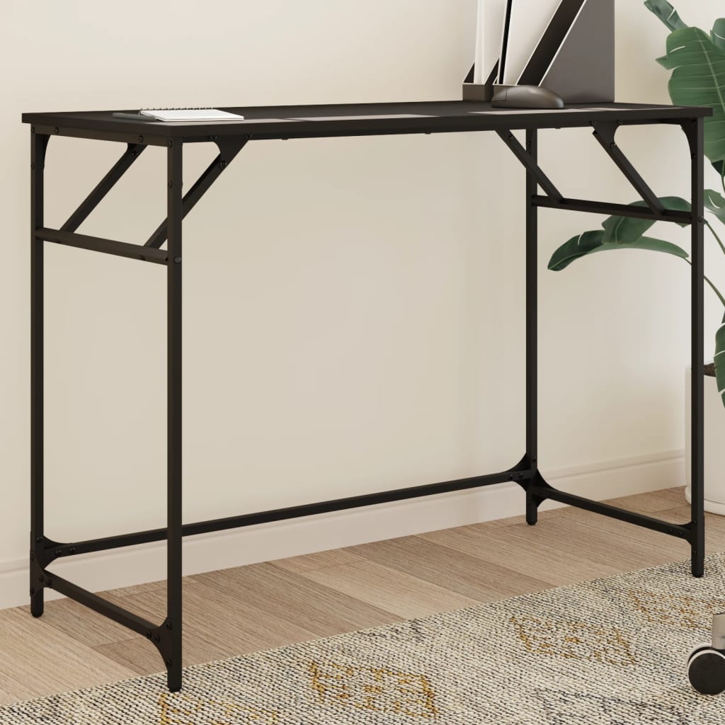 Bureau noir 100x45x76 cm bois ingénierie acier enduit de poudre Bureaux vidaXL