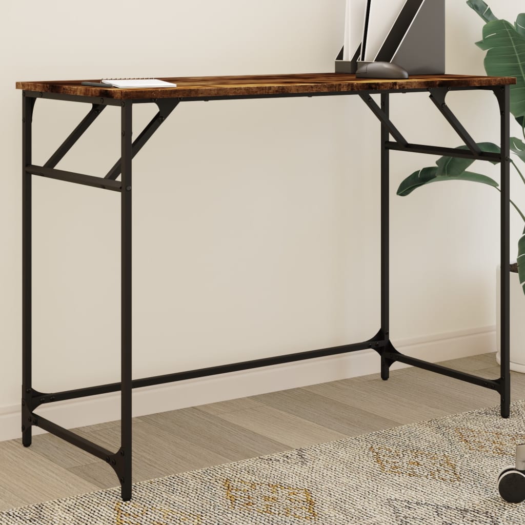 Bureau chêne fumé bois d'ingénierie et acier enduit de poudre Bureaux vidaXL