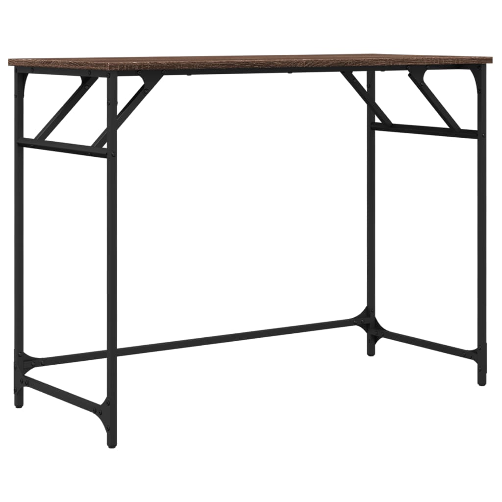 Bureau chêne marron bois d'ingénierie et acier enduit de poudre Bureaux vidaXL