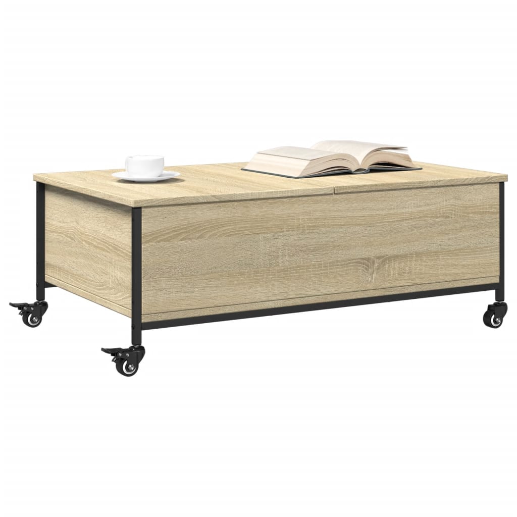 Table basse avec roulettes chêne sonoma bois d'ingénierie - XIOS