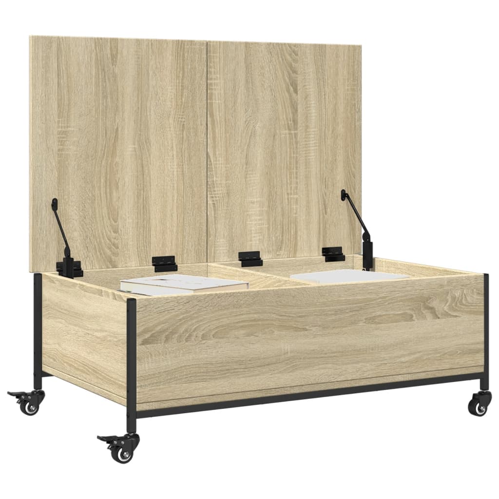 Table basse avec roulettes chêne sonoma bois d'ingénierie - XIOS