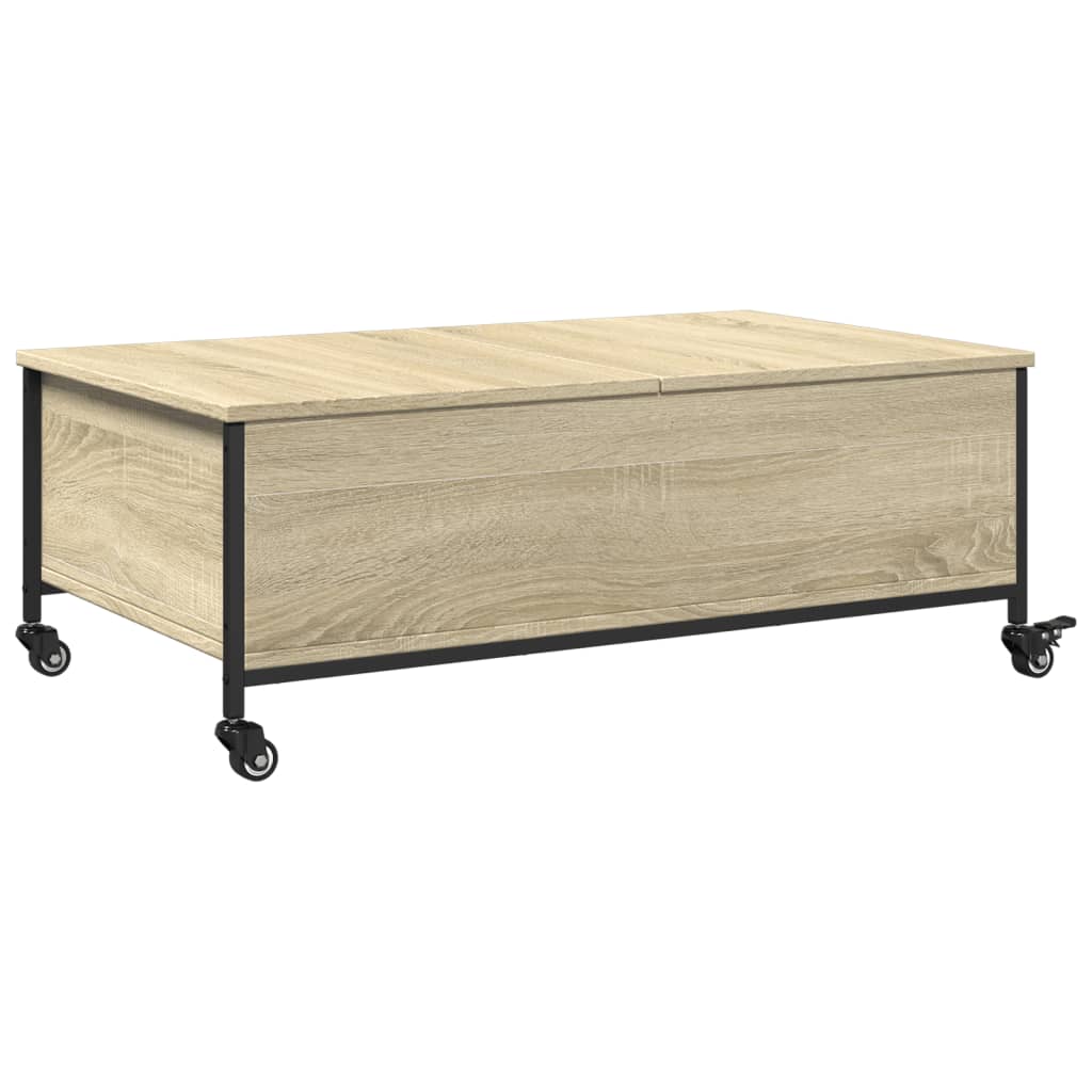 Table basse avec roulettes chêne sonoma bois d'ingénierie - XIOS