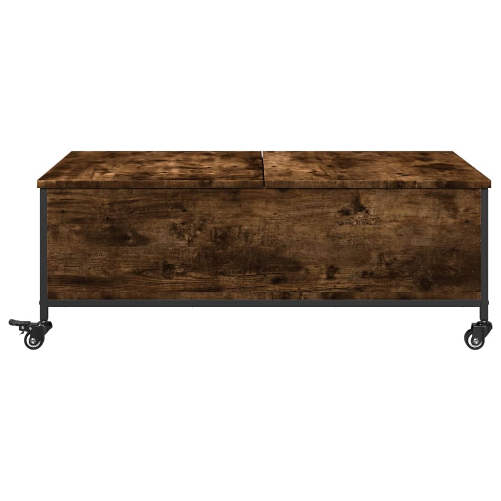 Table basse avec roulettes chêne fumé bois d'ingénierie - XIOS