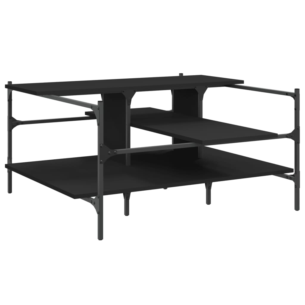 Table basse noir 100x100x48,5 cm bois d'ingénierie - XIOS