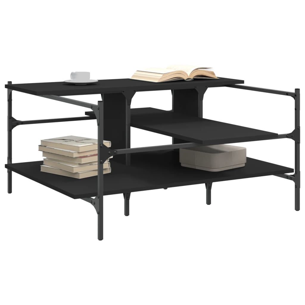 Table basse noir 100x100x48,5 cm bois d'ingénierie - XIOS