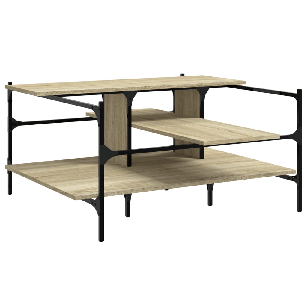 Table basse chêne sonoma 100x100x48,5 cm bois d'ingénierie - XIOS