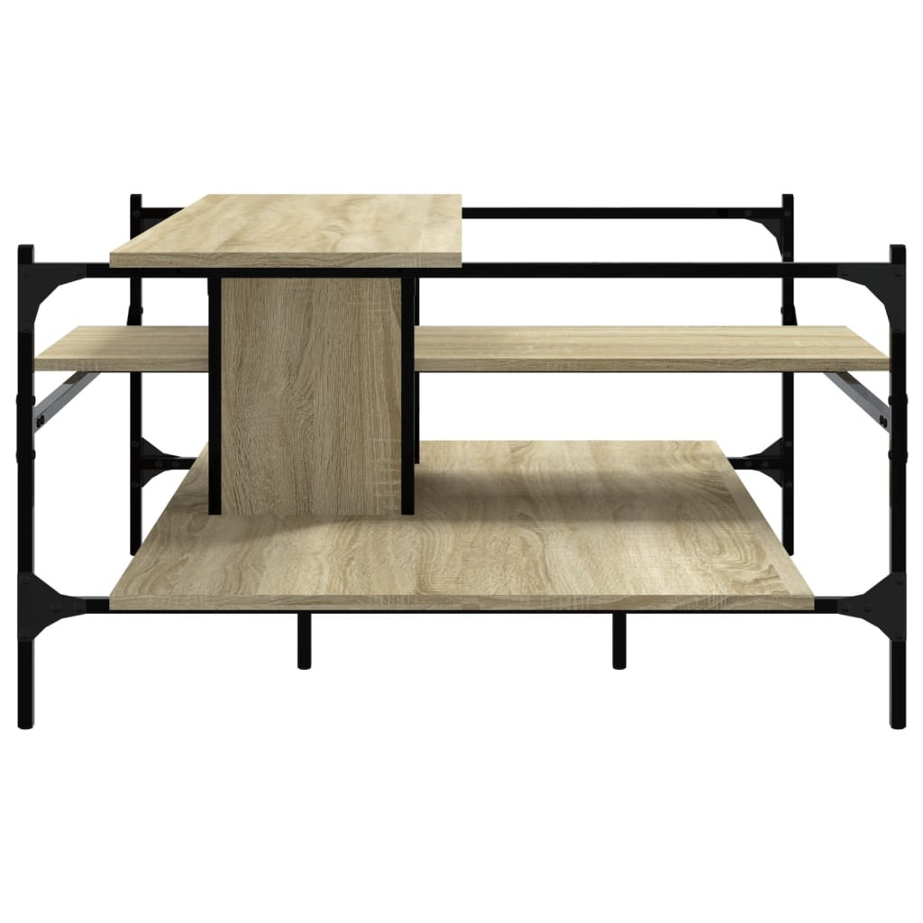 Table basse chêne sonoma 100x100x48,5 cm bois d'ingénierie - XIOS