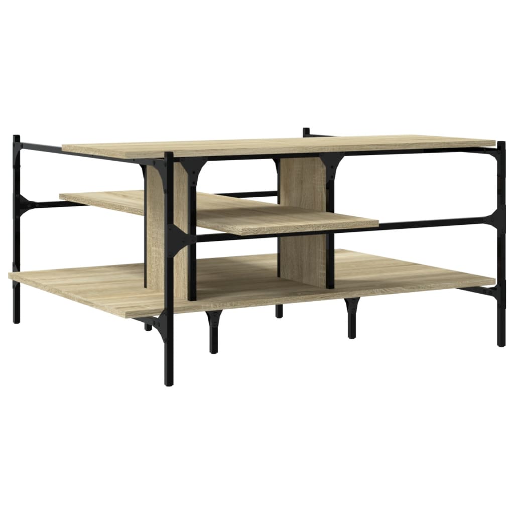 Table basse chêne sonoma 100x100x48,5 cm bois d'ingénierie - XIOS