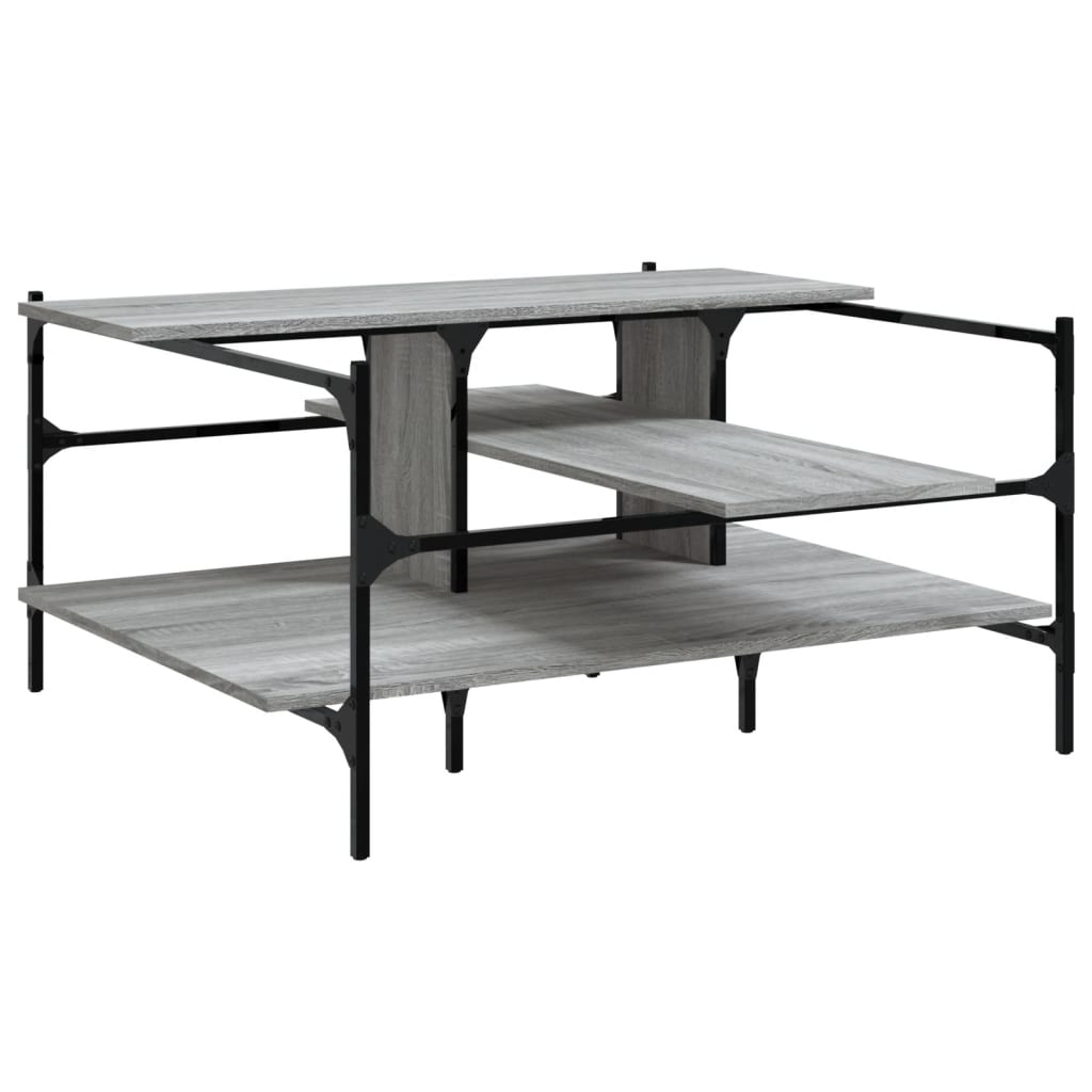 Table basse sonoma gris 100x100x48,5 cm bois d'ingénierie - XIOS