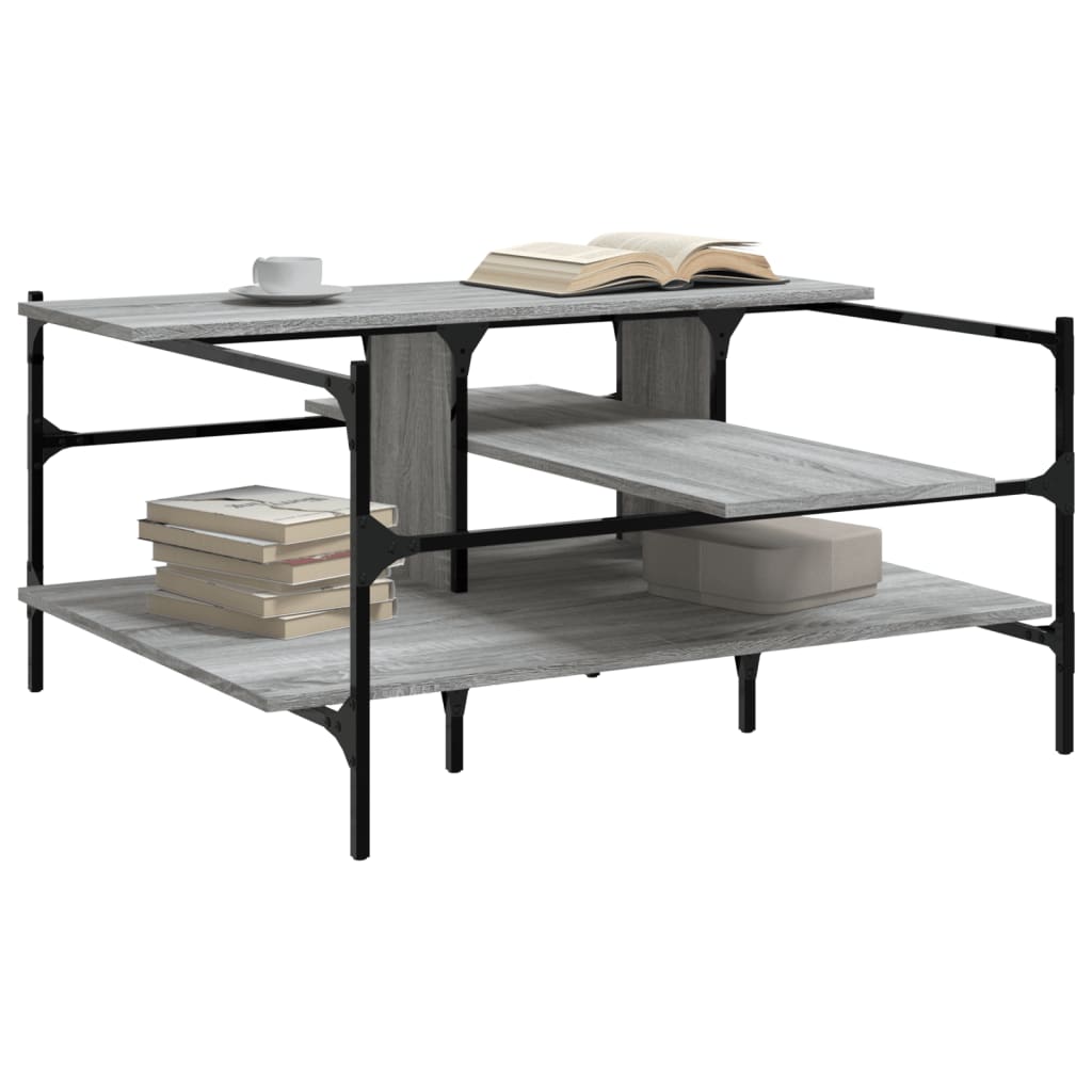 Table basse sonoma gris 100x100x48,5 cm bois d'ingénierie - XIOS